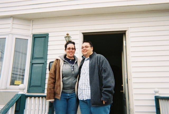 Michelle and I pose in front of Michelle's home in Spotswood, NJ
