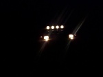 The lights at night.