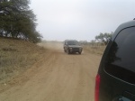 Another view of the trailing Land Rover.