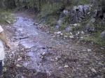 Rocks and water and my arm.