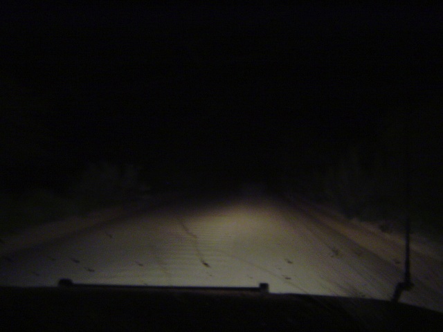 What the road looks like with standrad Xterra headlights.