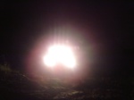 It's just a blur of light.  The camera's CCD is overwhelmed.