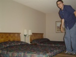Yes, he's going to jump on the bed.  We must have action shots.