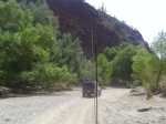 The X in front of me driving through the sand.