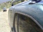 A view from behind my X towards Drew's 'Rover.