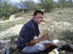 Alux eating lunch.