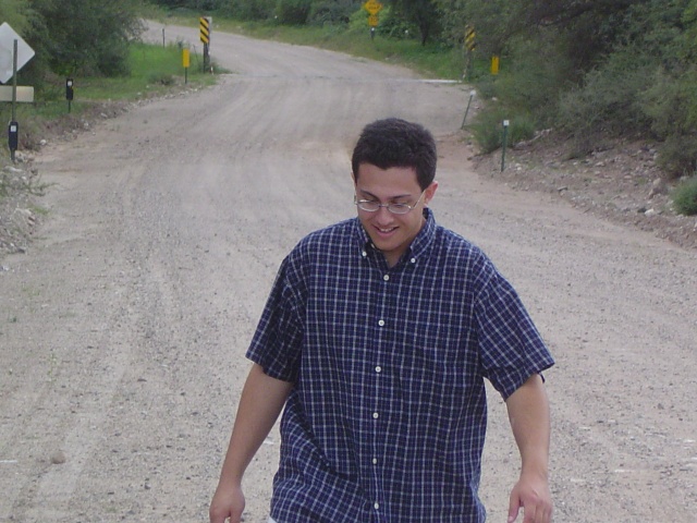 Alex walking at the terminus of our group venture.