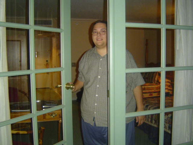 Me opening the doors to the balcony at the Ritz Carlton, er Sunburst Resort in Scottsdale.