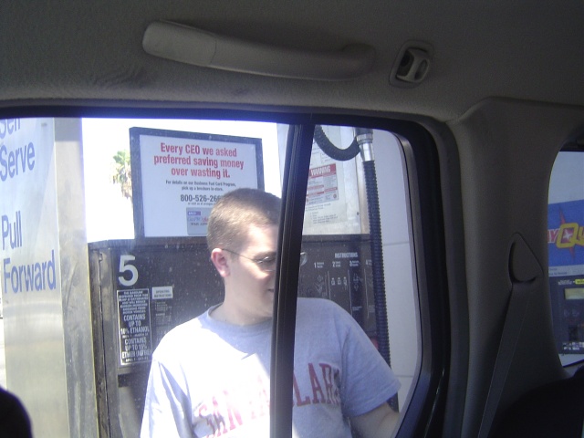 Jack is getting gas.