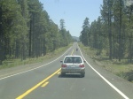 A very slow Subaru on Highway 89A to Sedona.