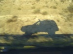 The X, in shadow.