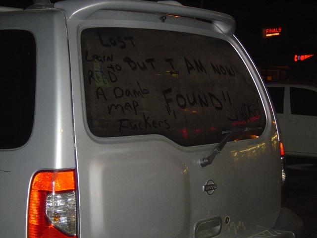 The X of a stupid college girl in Flagstaff.