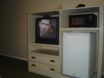 The TV at the Fabulous Radisson Woodlands.