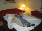 Jack waiting to leave the Fabulous Radisson Woodlands.