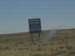 A sign advertising the crater.