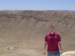 Jack at the crater, but you can actually see the crater.