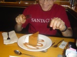 Jack eating cheesecake at CPK in Phoenix on the way back to Tucson.