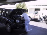 Matt poking in the engine compartment.