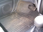 Rubber floor mats--already filled with mud.