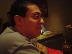 Alux is bugging his eyes out or something interesting in this photo.